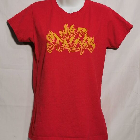 🦋 3/$20 Red "Wyld Stallyns" Tee Size L NWOT #62 - Picture 1 of 7